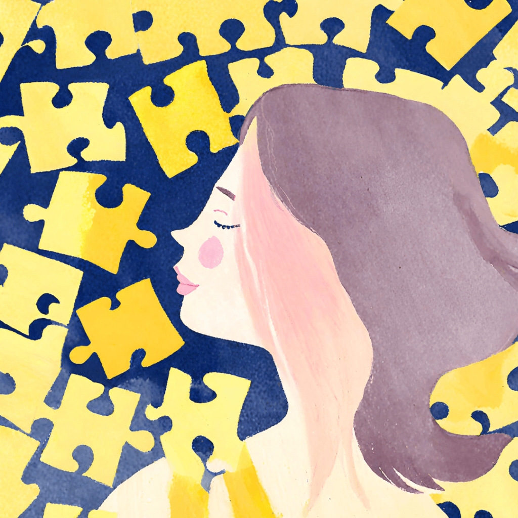 nietypowe objawy endometriozy układanka kobieta puzzle